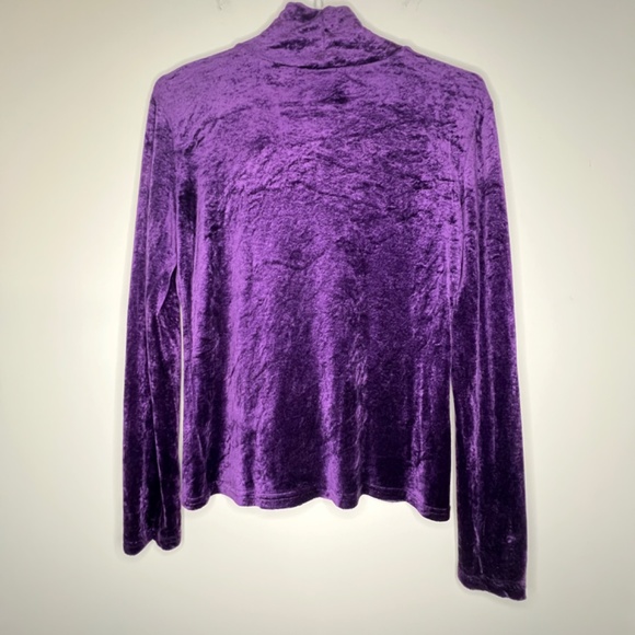 Vintage GAP Velour Velvet Jewel Tone Purple Top Long Sleeve - Picture 5 of 8
